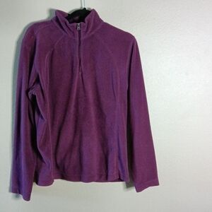 Columbia Fleece Pullover 1/4 Zip Purple Sweater Large